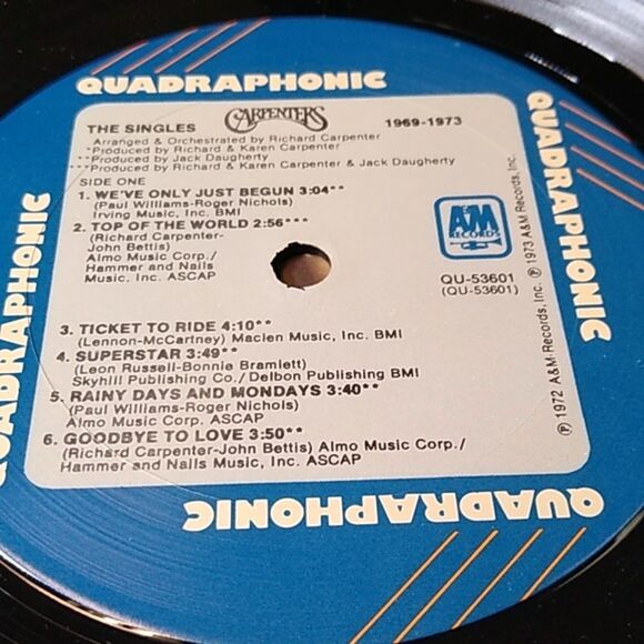 Carpenters Album Vinyl Record Quadraphonic The Singles 1969-1973 - Picture 8 of 10